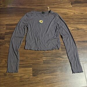 Wild Fable Charcoal Top with Sunflower Accent